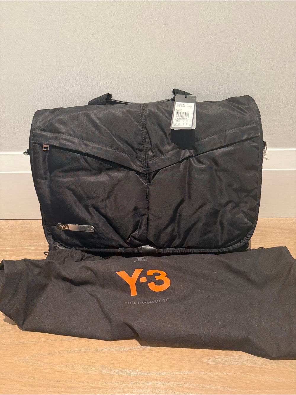 Brand new with tags Y-3 Black Nylon Messenger/Shoulder Bag with